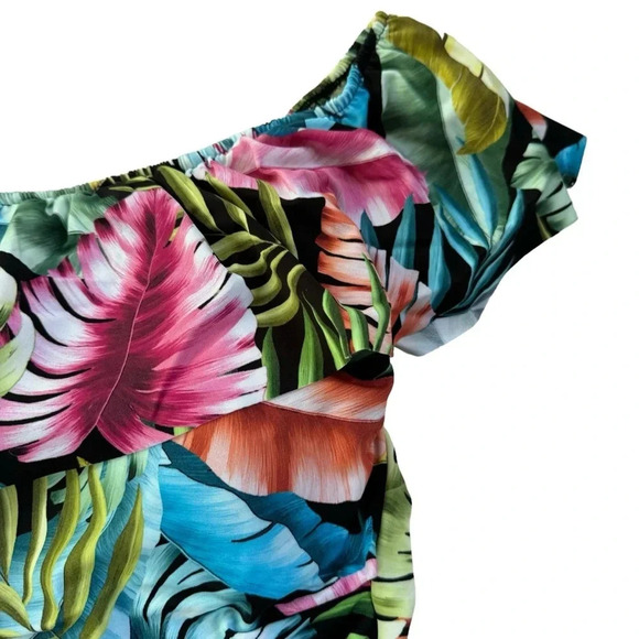 Swim Solutions Tummy-Control Off The Shoulder One Piece Swimsuit Size 12 NWT - Picture 5 of 12